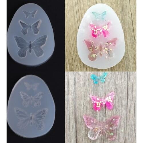 Silicone Mold Butterfly DIY Crafts Jewelry Decoration Pendant Phone Accessories A0KD