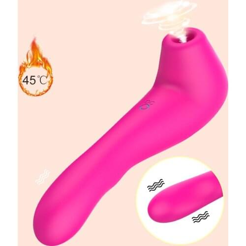 Heating Sucking Vibrator Silicone Powerful Clit Sucker Breast Enlargement Massage Vagina Stimulator Oral Sex Toys For Woman