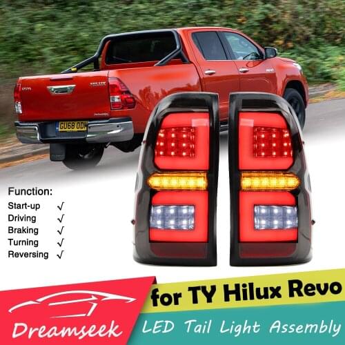 LED Tail Light Assembly for Toyota Hilux Revo 2015 2016 2017 2018 2019 2020 Rear Light Brake Lamp Dynamic Sequential Turn Signal