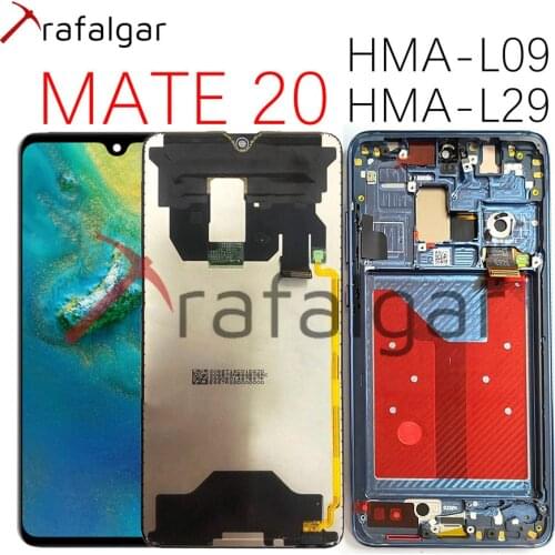 Trafalgar Display For Huawei Mate 20 LCD Display Touch Digitizer Screen With Frame Replace For Huawei Mate 20 Display HMA-L29