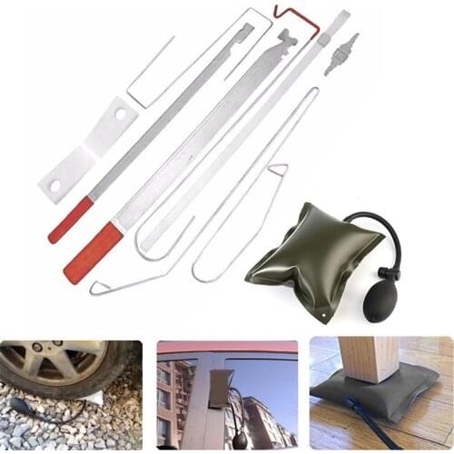 1set Universal Car Door Key Lost Lock Out Emergency Open Unlock Tool Kit+Air Pump