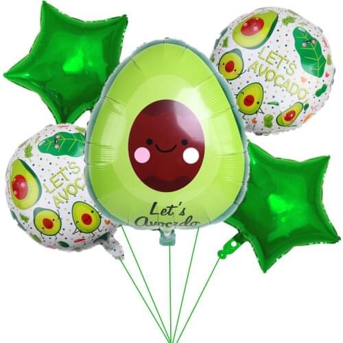 Green Avocado Shaped Aluminum Foil Balloon Fruit Party Food Festival Childrens Birthday Party Decoration Round Balloons