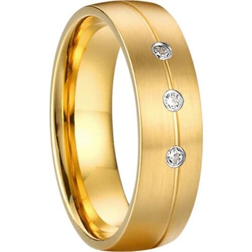 Women ring gold 18k gold plated wedding bands ladies love alliance titanium jewelry couple engagement rings woman female