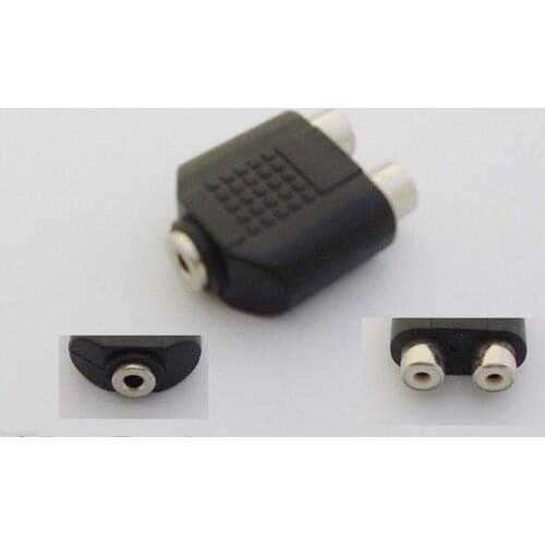 1pcs 3.5mm 1/8" Female Jack To Dual 2x RCA Female Y Splitter Audio Adapter Converter