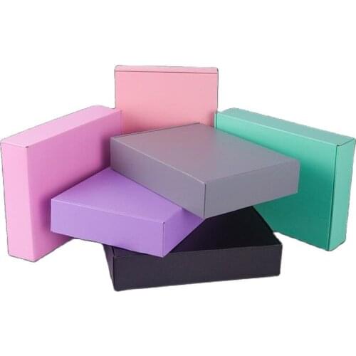 10Pcs Pink Corrugated Paper Box Black Cardboard Packaging Box Thicken Gift Boxes Green Paper Packing Present Box 15x15x5cm