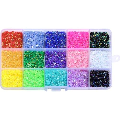 15000Pcs 3mm Resin Rhinestones AB Jelly Crystal Non Hotfix Flatback Nail Rhinestoens For Clothes Nails 3D Nail Art Decoration