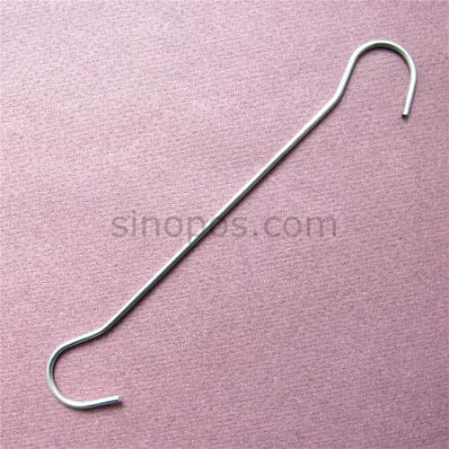 20/25/30cm Standard Double Hooks, Chrome Metal Display Hook, secured suspension wire, pegboard ceiling poster sign hanger C ends