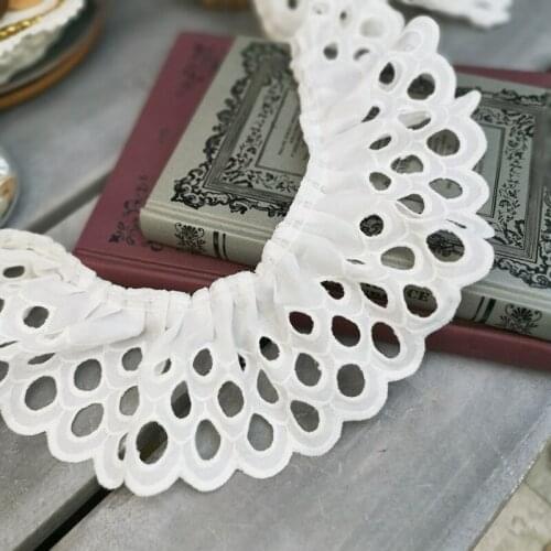 5Meters White Black Fold Lace Trim For Lolita Dress Ribbon Knitting Ruffle Embroidery Edge DIY Handmade Sewing Supplies Crafts