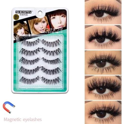 5 Pairs Women Natural Japanese Serious Makeup False Eyelashes Long Thick Eye Lash Extension Cosplay False Eyelashes QBMY