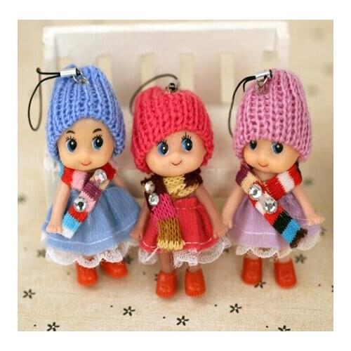 5pcs NEW ARRIVAL Kids Toys Soft Interactive Baby Dolls with scarf Toy Mini Doll For boys and Girls Free Shipping