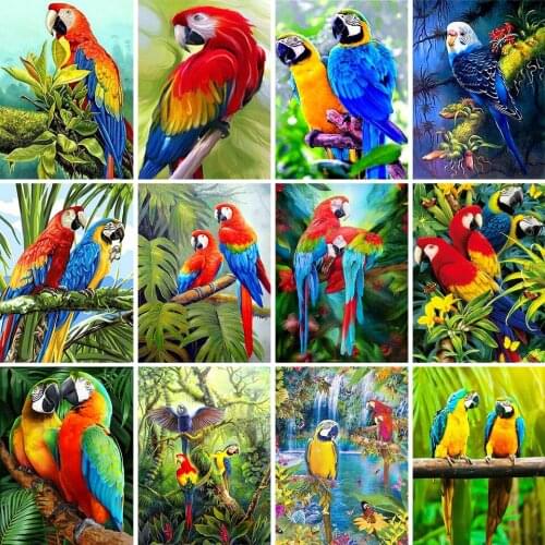 5D DIY Diamond Painting Animal Cross Stitch Kit Full Diamond Embroidery Parrot Art Rhinestone Picture Mosaic Home Decoration