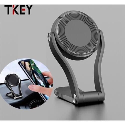 TKEY Magnetic Car phone Holder 360 Rotating Folding Strong Magnet Bracket For Iphone Samsung S20 Xiaomi Huawei Universal Mount
