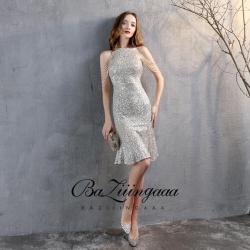 BAZIIINGAAA Luxury 2020 Party Elegant Woman Evening Gown Plus Size Slim Printed Long Evening Dresses Suitable for Formal Parties