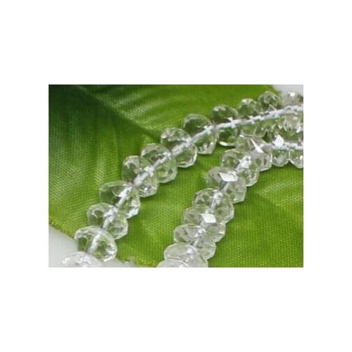 Free shipping Miss00346 wholesale lot 5strand 4mm*8mm natural faceted clear Quartz loose 15" long Jewelry design