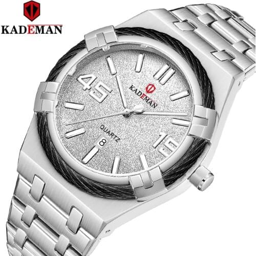 KADEMAN Mens Business Army Stainless Steel Luxury Military Quartz Wristwatches Waterproof Date Male Clock Relogio Masculino