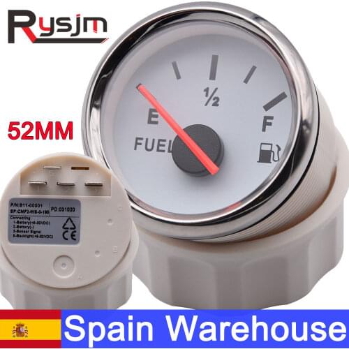 52mm Fuel Level Gauge 0~190 ohm Fuel Level Meters For Motorcycles Car Boat Fuel Level Indicator Tank Red Backlight In Spain