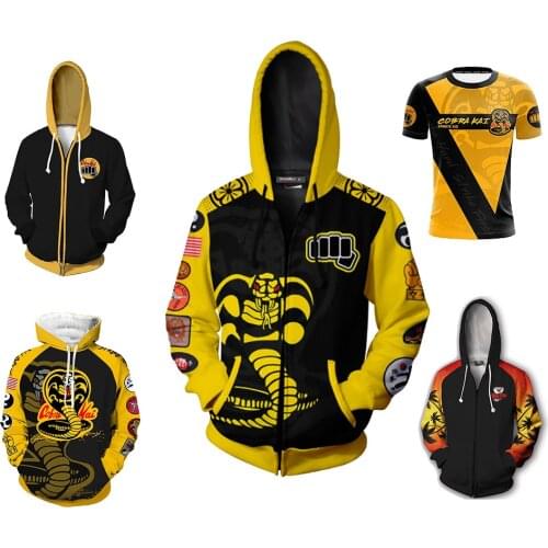 The Karate Kid Cobra Kai Jacket Hoodie 3D Print Animation Clothes Cosplay Coat Sweatshirt Hooded Costume Tops Tee Pants Cos