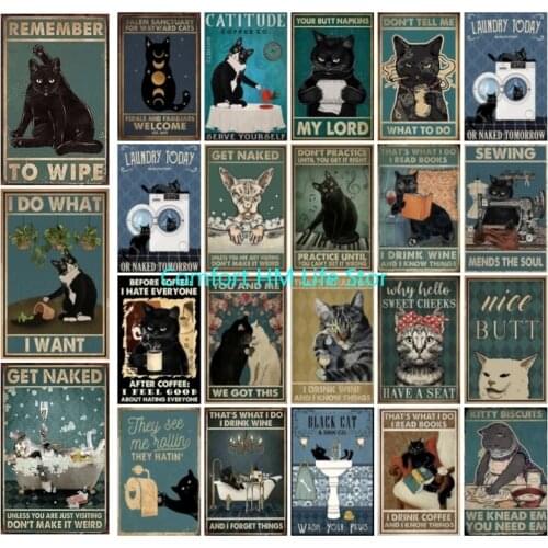 Pet Cats Custom Poster Animal Vintage Metal Signs Funny Wall Art Plaque Bar Pub Club Decor Home Decor Retro Iron Painting Sign