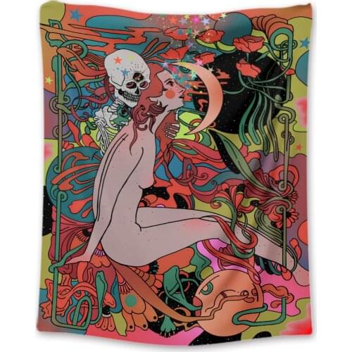 Home decoration wall tapestry psychedelic women wall hanging bohemian wall cloth decoratie tapiz luna