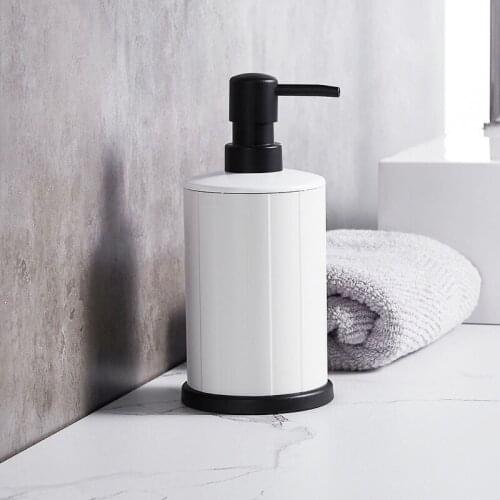 Liquid Soap Dispenser Bathroom Bottles Black and White Aluminium Hand Kitchen Soap Container Bathroom Accessories Wedding Gifts