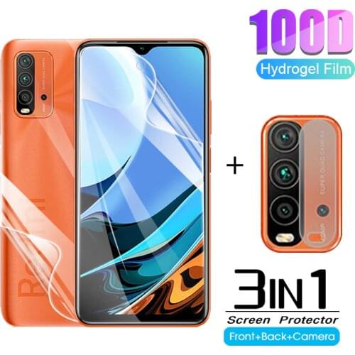 3in1Screen Hydrogel Film For Xiaomi Redmi 9T 9 9aT 9c nfc Camera protective phone Front Back protect film for Redmi9T Not Glass