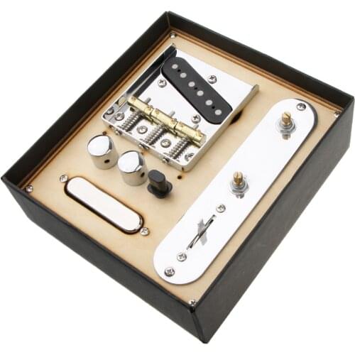 Electric Guitar Neck Pickup w/ Bridge Line Plate Kit for Telecaster Electric Guitar Offer Perfect Tone 3.37x3.03x0.41inch