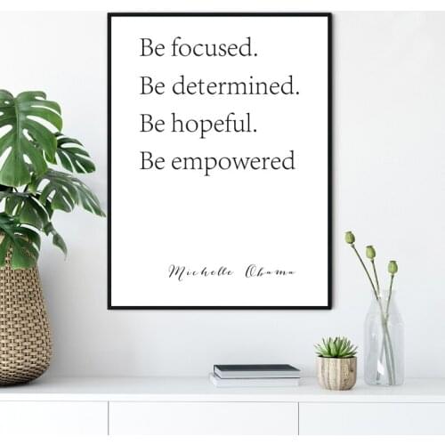 Michelle Obama Quote Art Prints , Feminist Inspirational Saying Poster ,Black White Canvas Painting Woman Gift Office Wall Decor