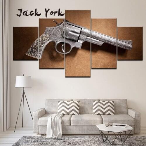 Canvas Painting smith and Wesson guns 5 Pieces Wall Art Painting Modular Wallpapers Poster Print for living room Home Decor