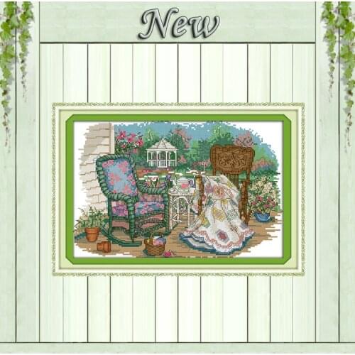 Grandmothers cane chair Painting 11CT Counted print on Canvas DMC 14CT chinese Cross Stitch diy Embroidery kits Needlework Sets