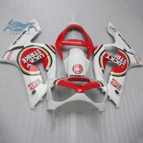 Motorcycle Injection fairings kit for KAWASAKI Ninja 2003 2004 ZX6R ABS fairing kits ZX 6R ZX636 03 04 red Lucky Strike bodywork