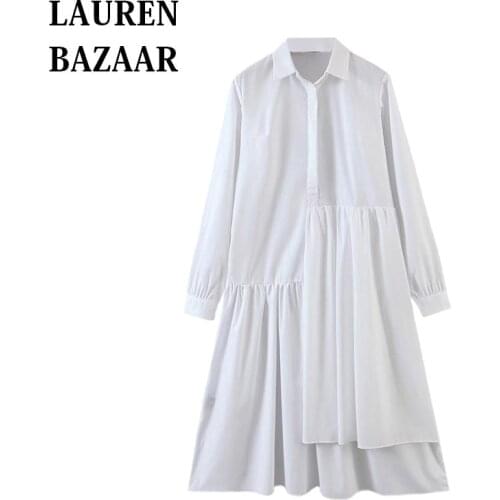 Модные платья-рубашки LAUREN BAZAAR China At AliExpress