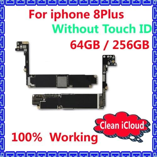Without touch ID 100% Original motherboard for iphone 8 Plus 8Plus 8P 64gb 256gb Clean iCloud mainboard IOS system logic board