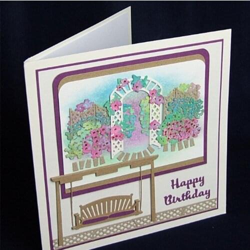 Courtyard Rocking Chair Metal Cutting Dies Stencil for DIY Scrapbooking Album Decorative Embossing Paper Card Crafts Die Cuts