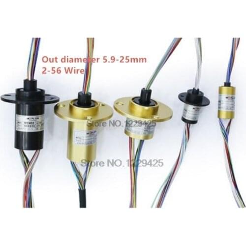 Micro Conductive Rotary Collector Slip Ring diameter 2 4 6 8 10 12 24 Wires Out Dia 5.9mm 6.5mm 12.5mm 15.5mm 22mm 25mm