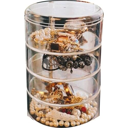 Multilayer Jewelry Storage Box Holder Earpin Earrings Small Objects Organizer Plastic Storage Box That Can Rotate Freely