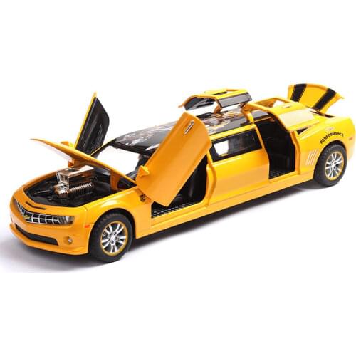 1/32 Chevrolet Extended Version Alloy Model Boy Car Toys For Children With Sound Light Pull Back Metal Body 6 Door Can Be Opened