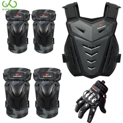 WOSAWE Adult Motocross Armor Sleeveless Motorcycle Jackets Vest Back Body Protector Off-Road MTB Motorbike Protective Gear Suit