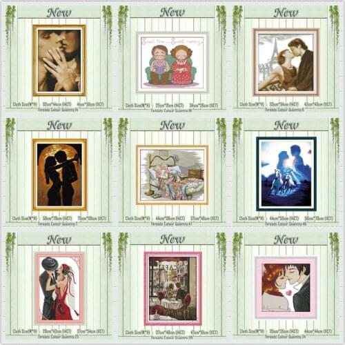 Lovers Kiss old married couple painting counted print on the canvas DMC 11CT 14CT kits DIY Cross Stitch embroider needlework Set
