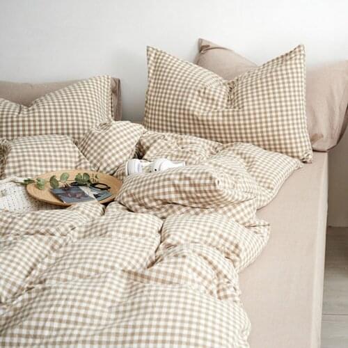 Home Textile Solid Color Duvet Cover Pillow Case Bed Sheet AB Side Quilt Cover Boy Kid Teen Girl Bedding Linens Set King Queen