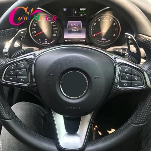 Color My Life Car-Styling Steering Wheel Shifter Paddle Extension Sticker for Mercedes Benz C Class W205 2015 - 2017 Accessories