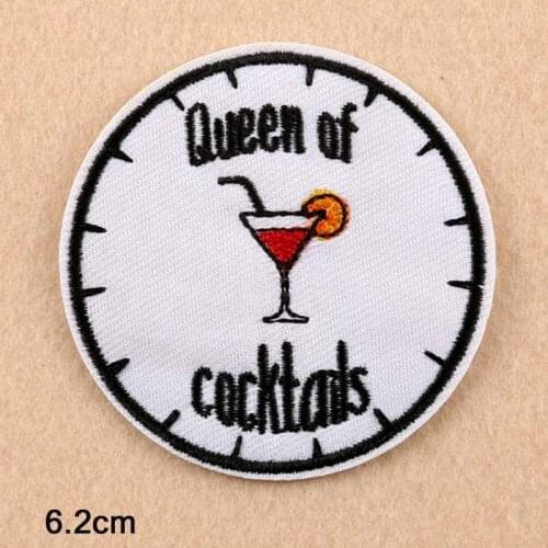 Queen of Cocktails Iron On Patch Clothes Patch For Clothing Boys Embroidered Embroidery Patch Garment Apparel Accessories