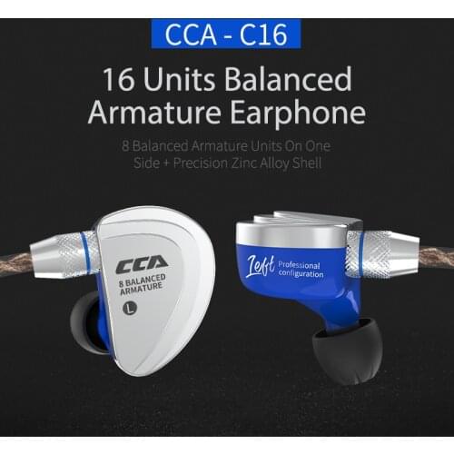 CCA 16 7BA+1DD Hybrid Drivers 16 unit In Ear Earphone HIFI MStereo IEM headset Bass heads