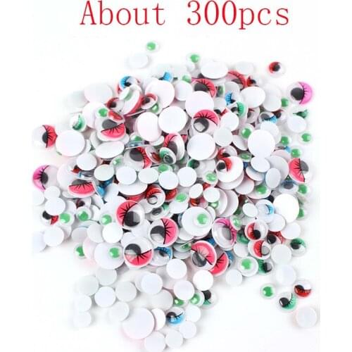Not Self-adhesive 300pcs Mixed Googly Dolls Eyes DIY Scrapbooking Teddy Bear Stuffed Toy Doll Parts Accessories