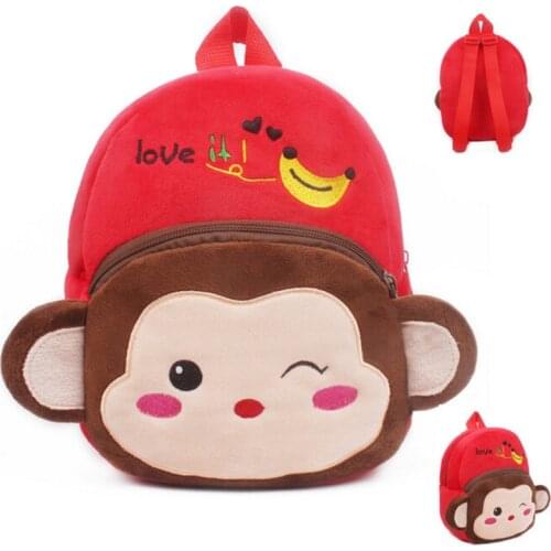 NOENNAME_NULL Baby Kids Cartoon Plush Backpack Schoolbag Shoulder Rucksack Toddler Bags Mini