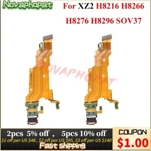 Novaphopat For Sony Xperia XZ2 H8216 H8266 H8276 H8296 SOV37 SO-03K USB Dock Charging Port Plug Charger Connect Flex Cable Board