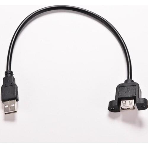 New 30CM USB 2.0 A Male to USB2.0 A Female Extension Molded Panel Mount Extention Port Cable USB 2.0 Male to Female Panel Cables