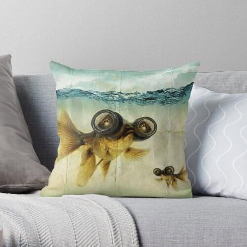 Lens Eyed Fish Throw Pillow Cushion Cover Polyester throw pillows case on sofa home living room car seat decor 45x45cm