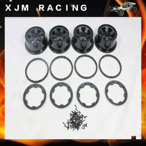 Plastic Wheel Hubs & Beadlocks Ring Set for 1/5 Hpi Rovan Kingmotor Baja 5t Rc Car Parts