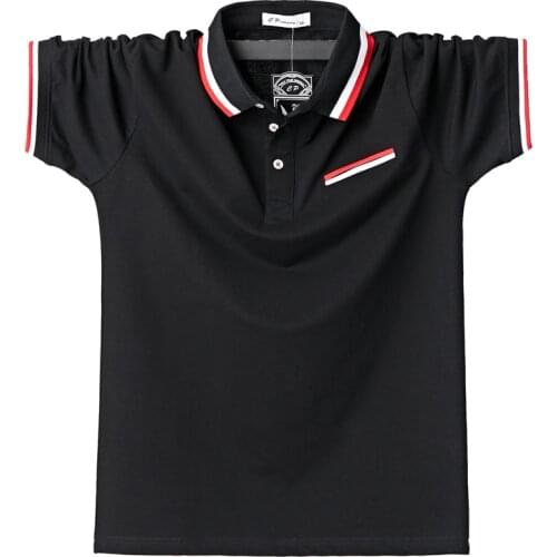 Mens Polos Breathable Cotton Short Sleeve Boys Polo Shirts Summer Casual Turndown Collar Patchwork Male Polo Stripe Design 5XL