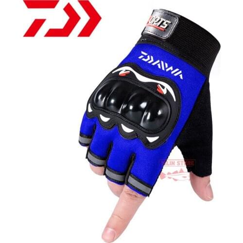 Daiwa Fishing Gloves Men and Women Half-finger Breathable Non-slip Wear-resistant Outdoor Camping Hunting Riding Sports Gloves
